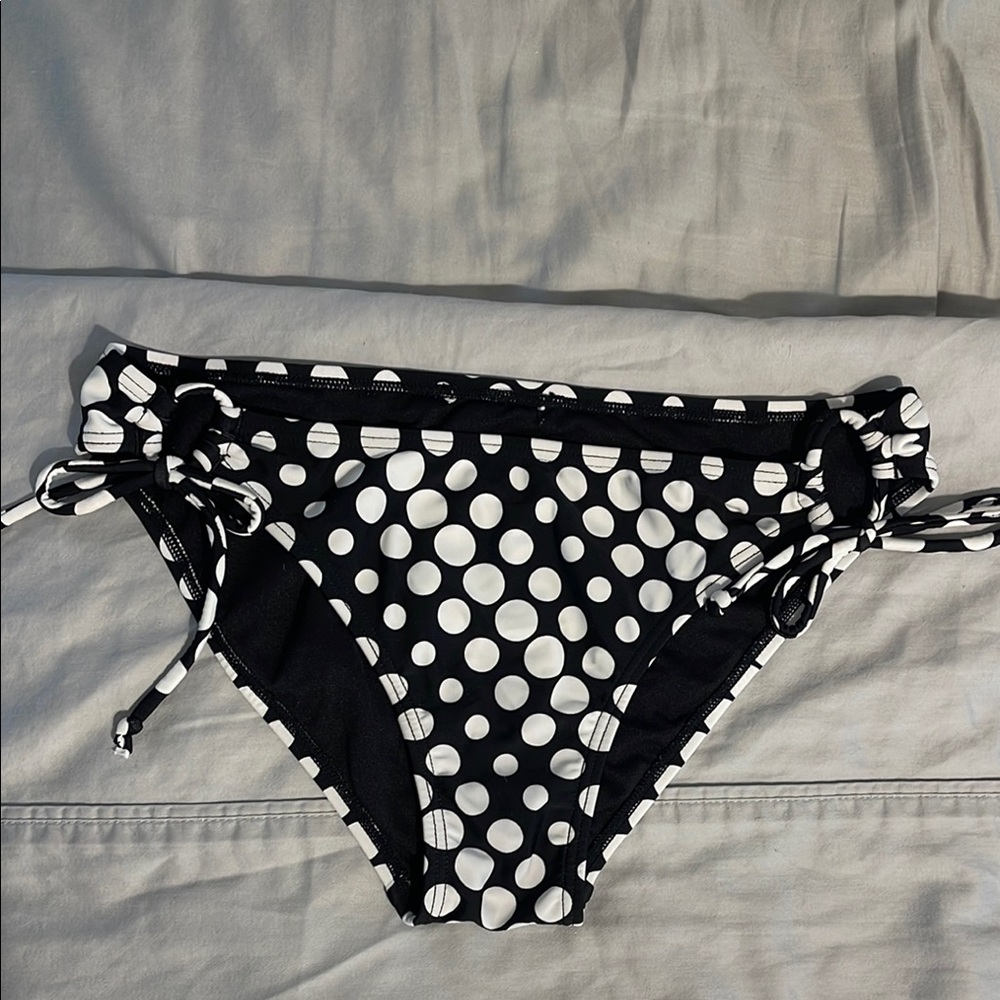 Roxy Black and White Polka Dot Bikini Bottom